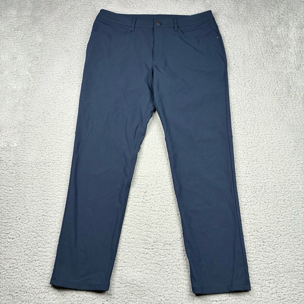 Lululemon ABC Classic Fit 5 Pocket Pants Mens 34x29 Navy Blue Stretch LM5ADDS